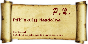 Páskuly Magdolna névjegykártya